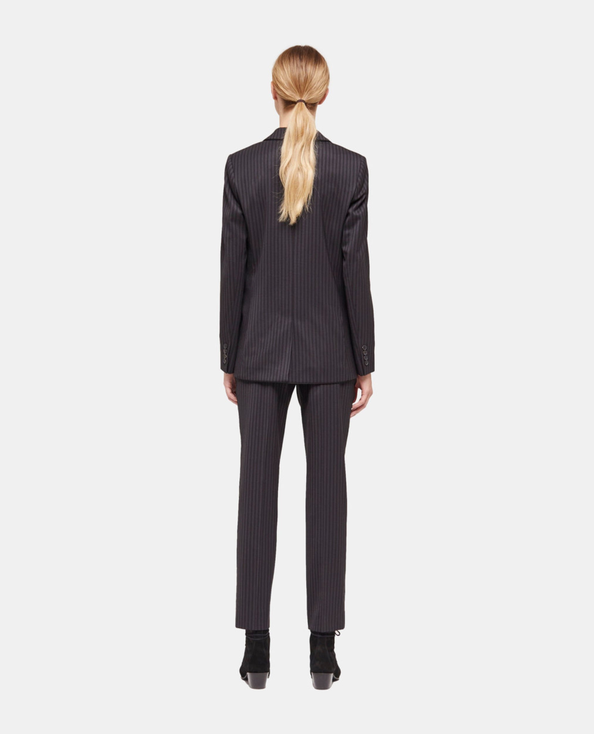Striped wool suit jacket, BLACK GREY, hi-res image number null