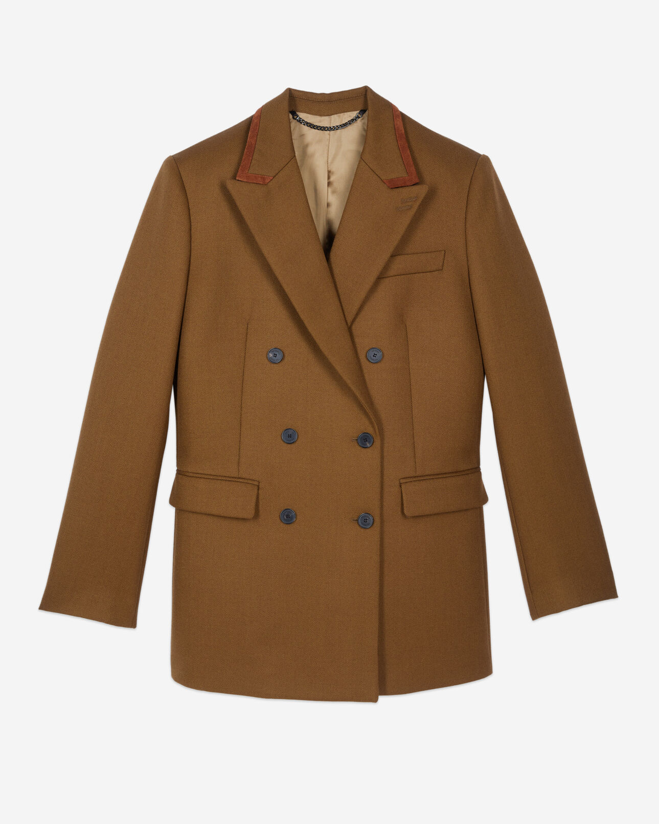 The Kooples WOMEN KAKI brown wool suit jacket