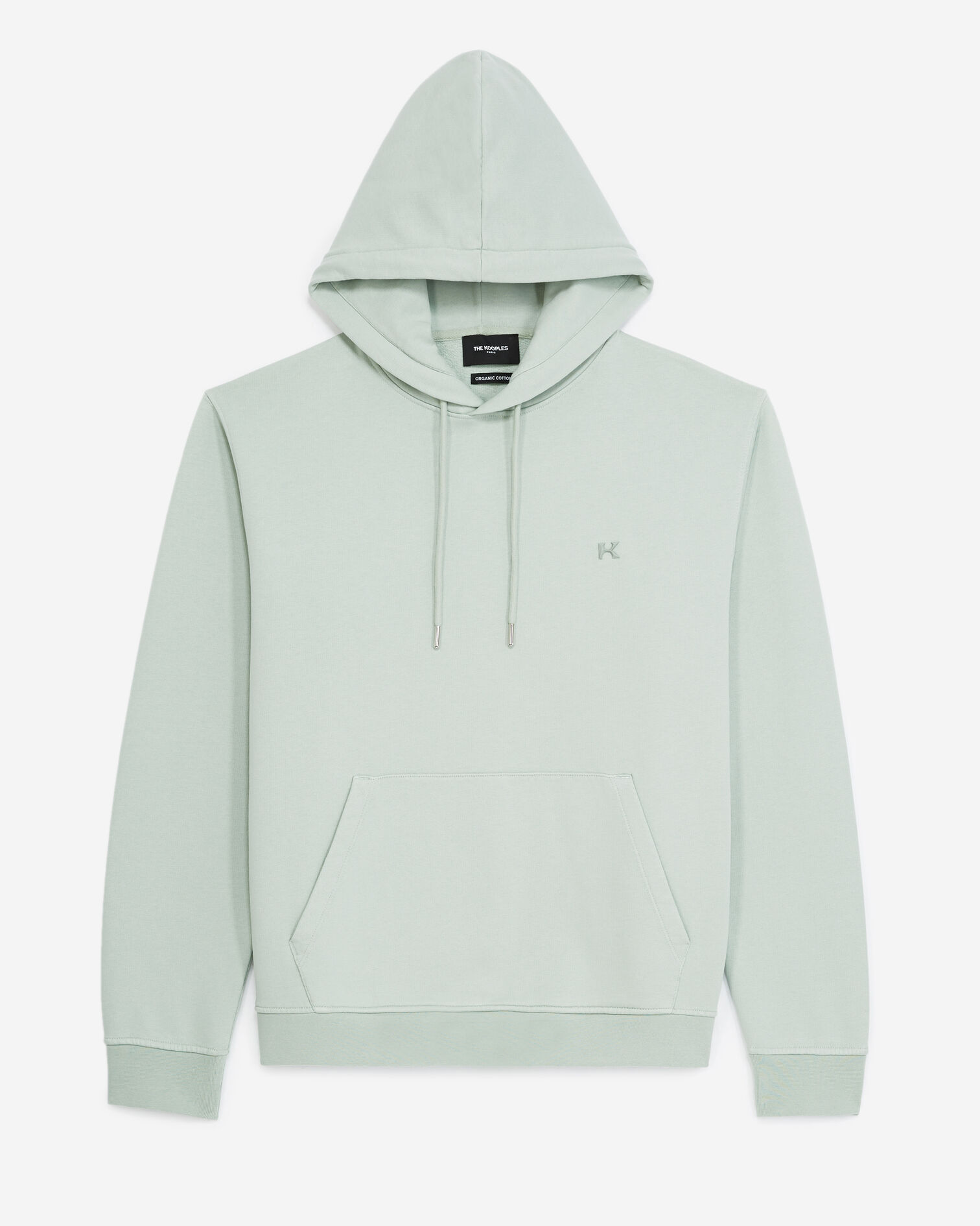 Hooded mint green sweatshirt with rubber logo, FROSTY GREEN, hi-res image number null