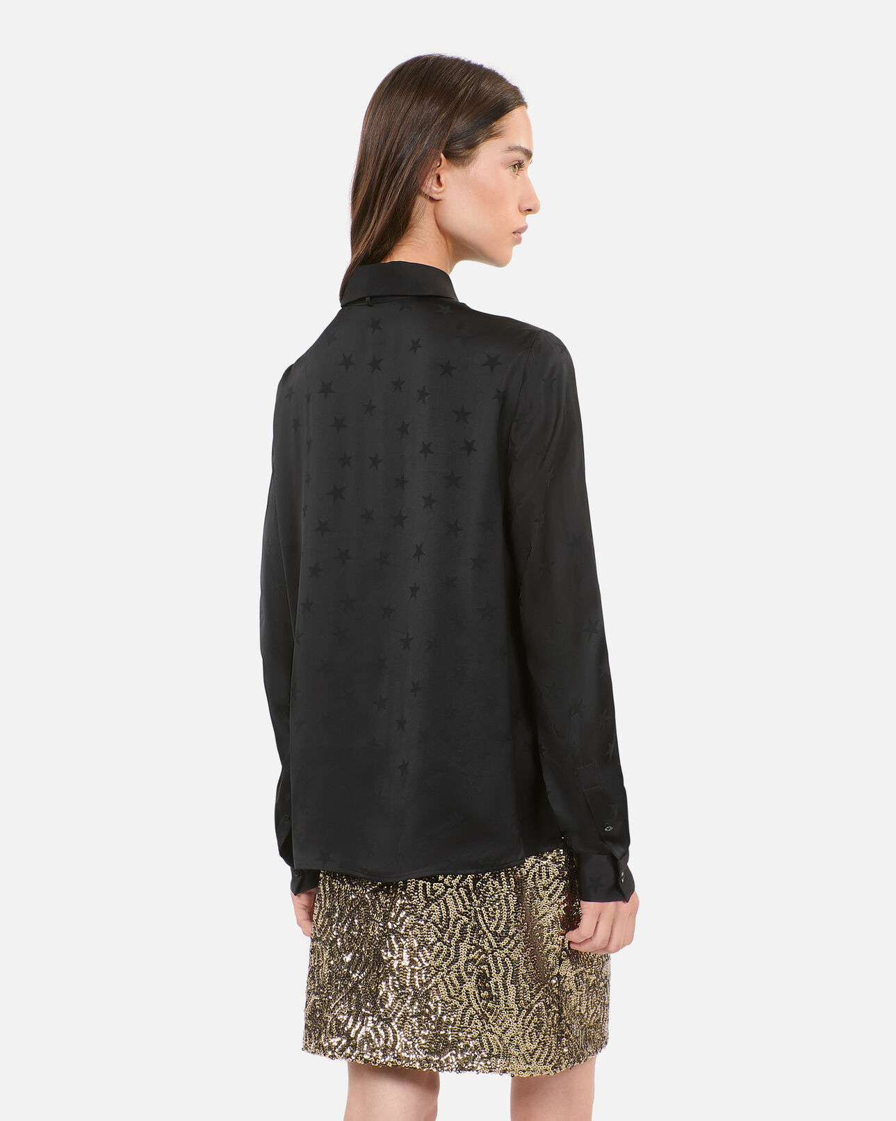 The Kooples FEMME BLACK chemise jacquard noire