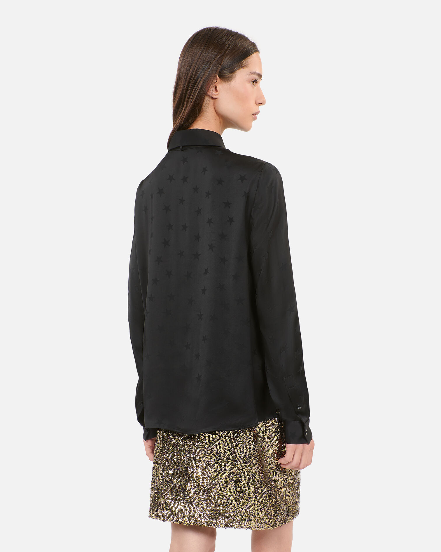 Chemise jacquard noire, BLACK, hi-res image number null