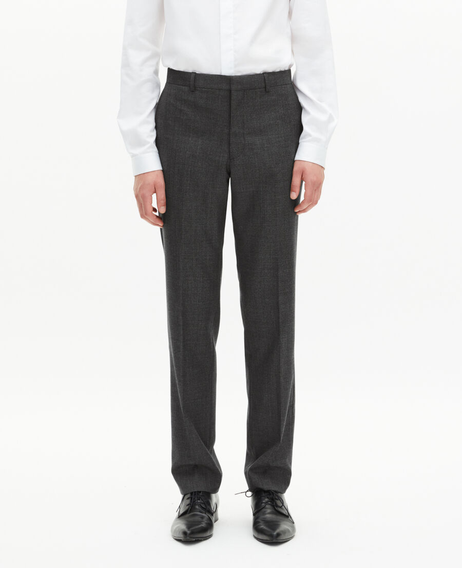 The Kooples HOMME GREY pantalon de costume en laine droit gris