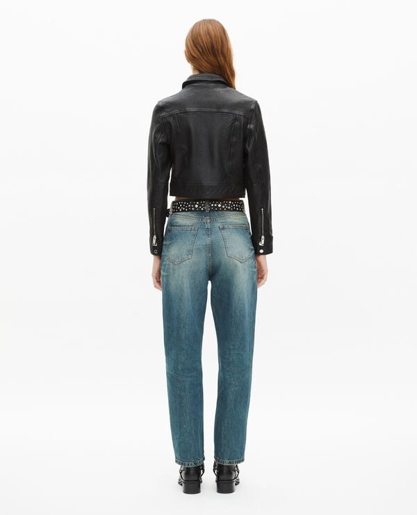 The Kooples WOMEN BLACK black leather jacket