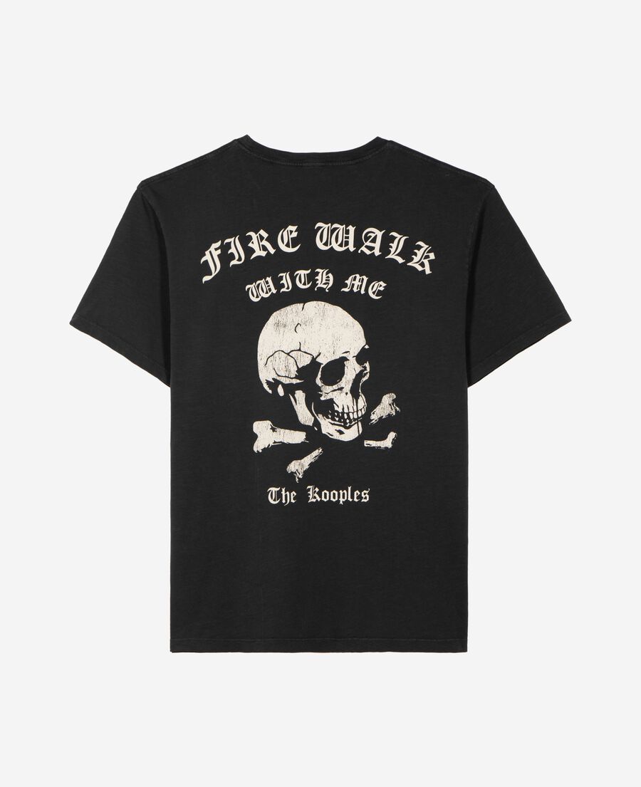 The Kooples MEN BLACK WASHED black skull t-shirt