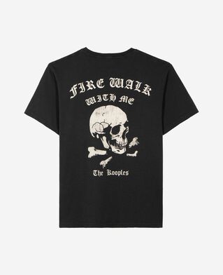 The Kooples MEN BLACK WASHED black skull t-shirt