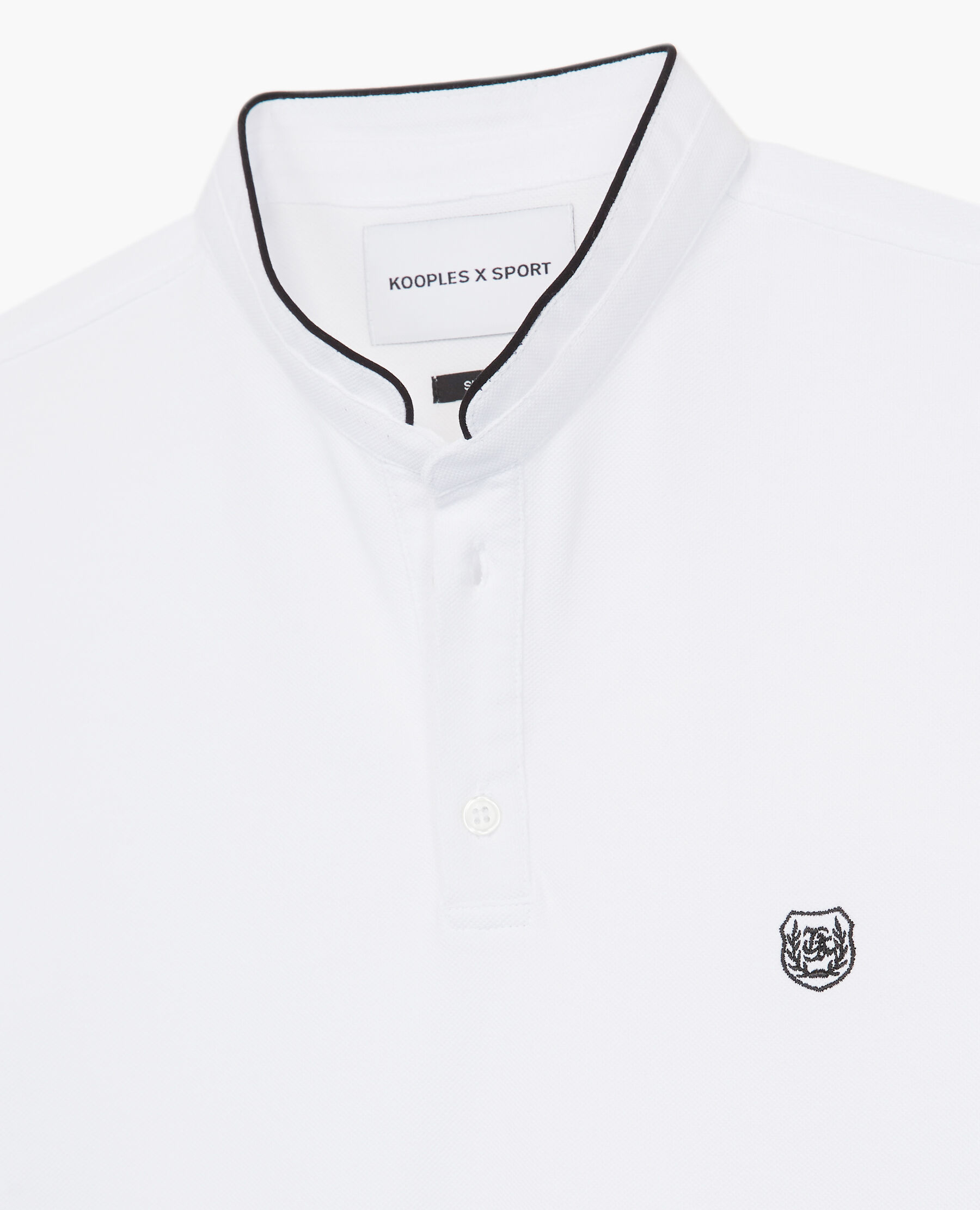 White cotton polo with officer collar The Kooples