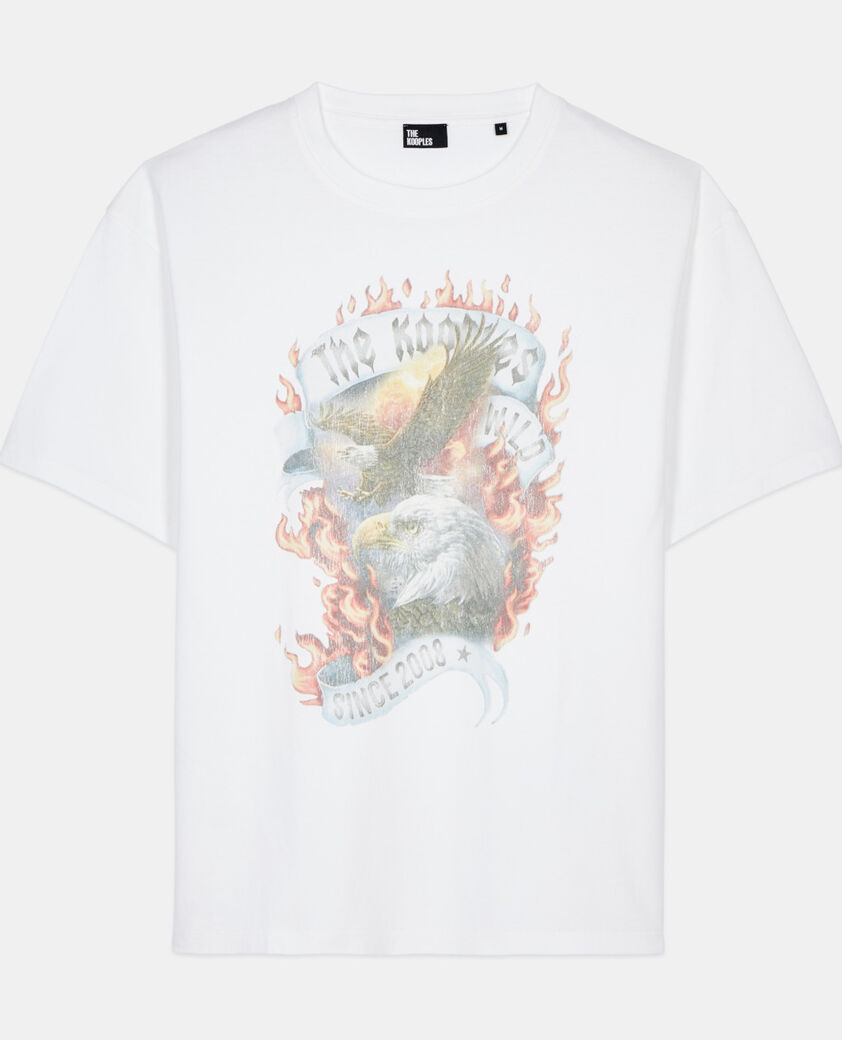 The Kooples HOMME ECRU t-shirt avec s&eacute;rigraphie &eacute;cru