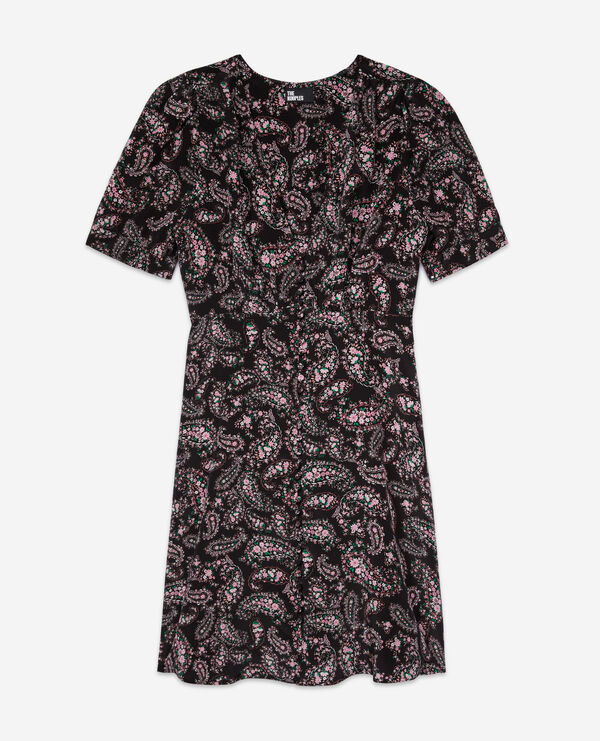 The Kooples MUJER BLACK / PINK vestido corto estampado botonadura