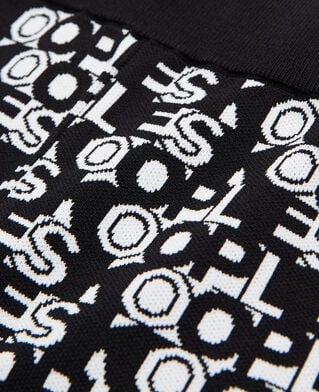The Kooples FEMME BLACK WHITE short cycliste en maille à logo