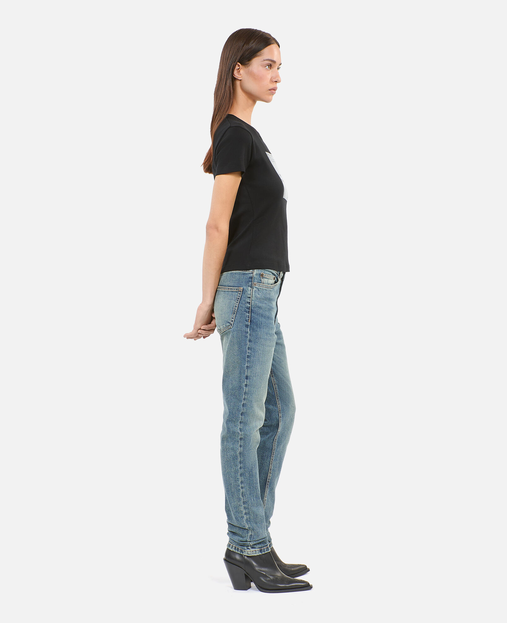 The Kooples WOMEN BLACK black t-shirt with serigraphy
