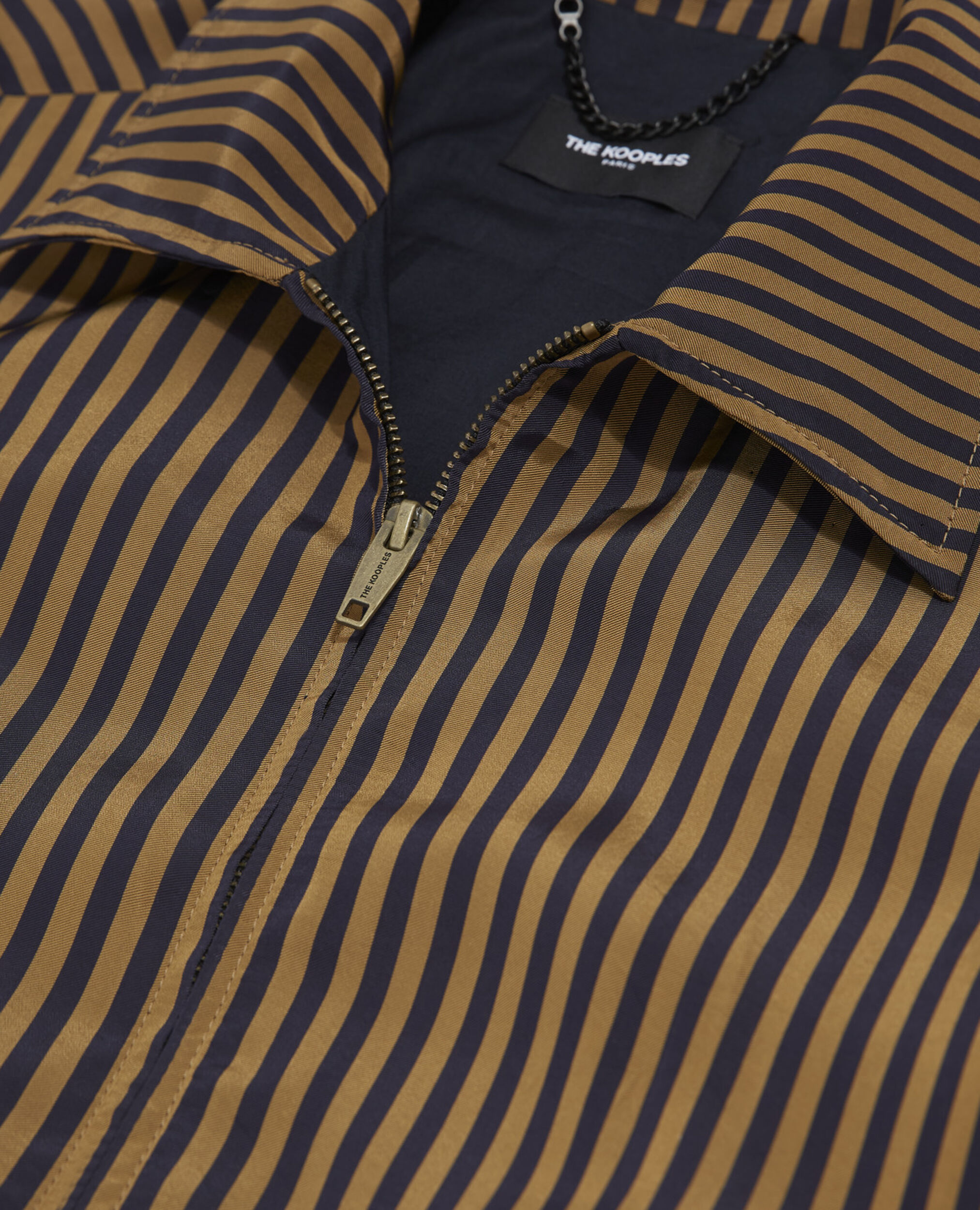 Camel technical lined jacket with thin stripes, NAVY / BROWN, hi-res image number null