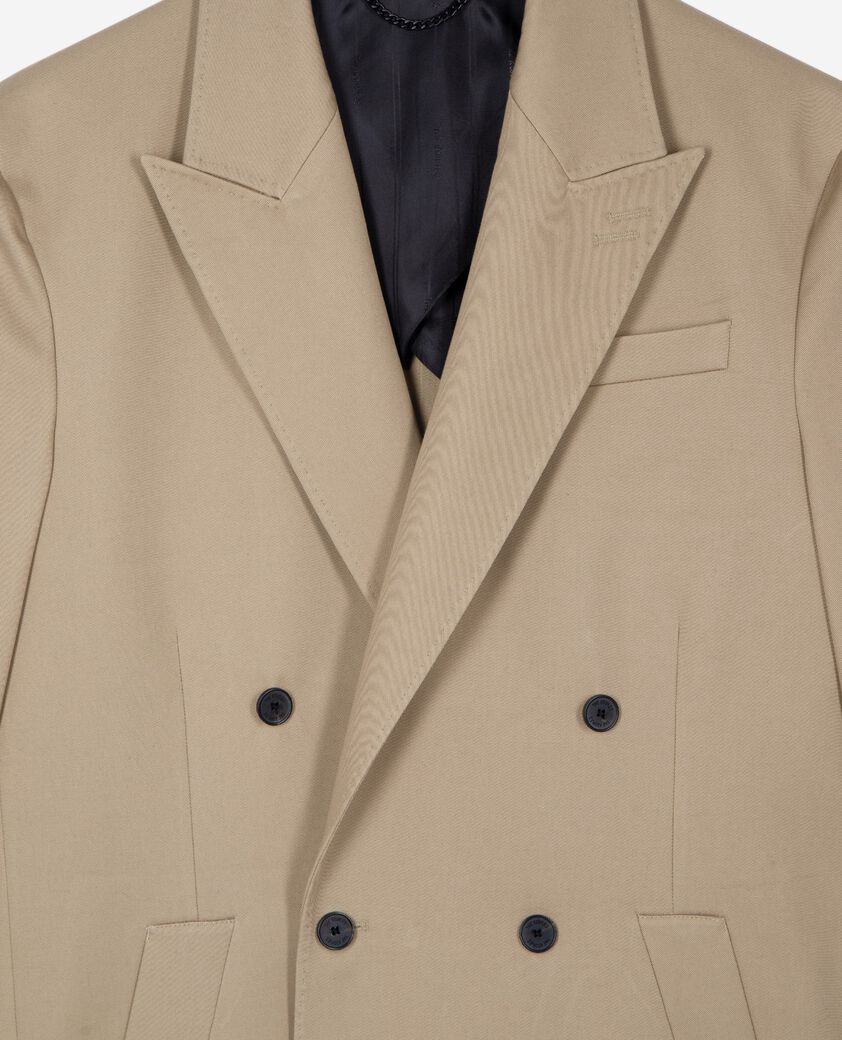 The Kooples HERREN SAND lange, gekreuzte jacke in beige