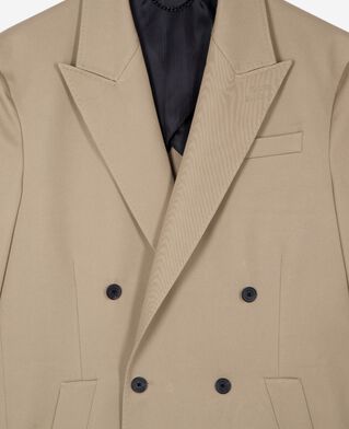 The Kooples HERREN SAND lange, gekreuzte jacke in beige