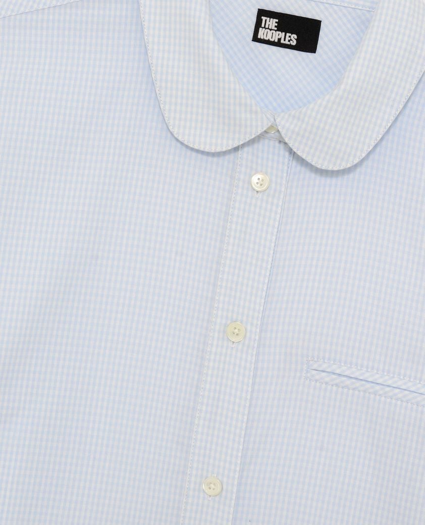 The Kooples F BLUE WHITE light blue micro check shirt