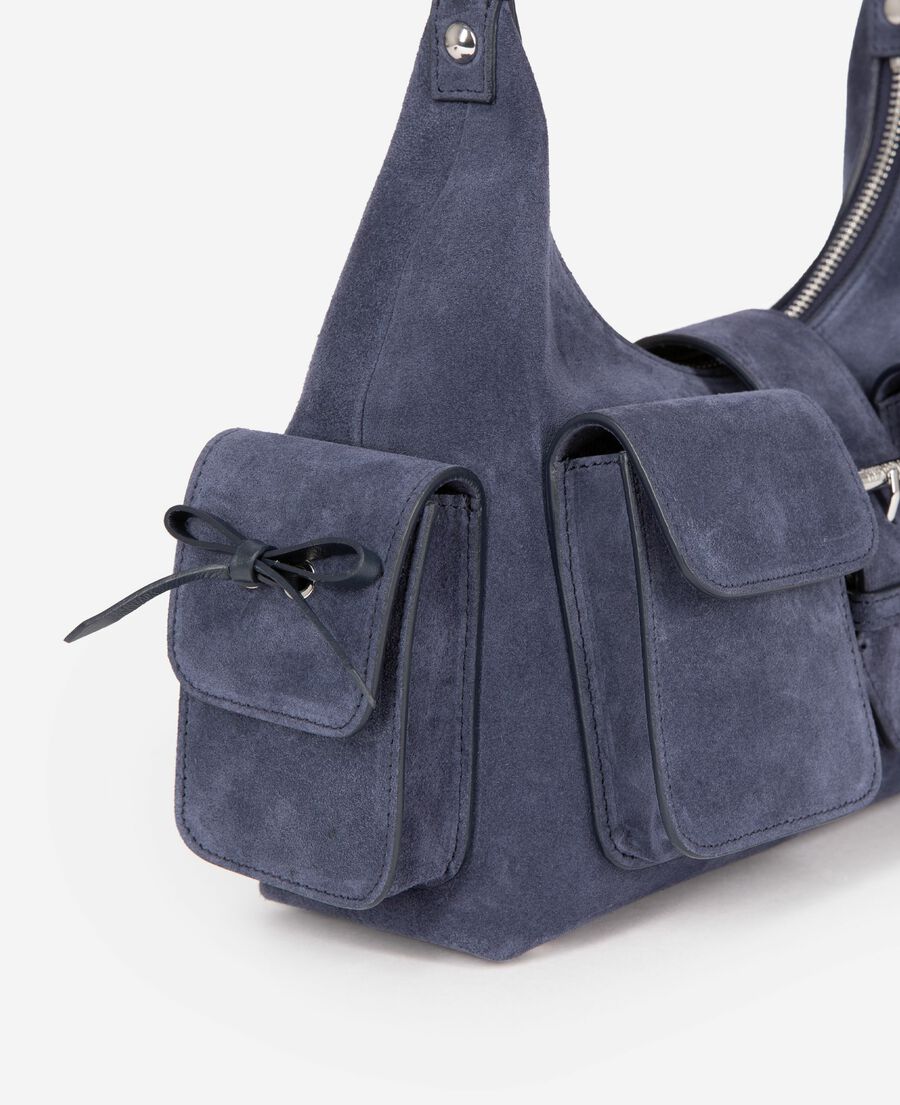 The Kooples F NAVY amelia bag in navy suede