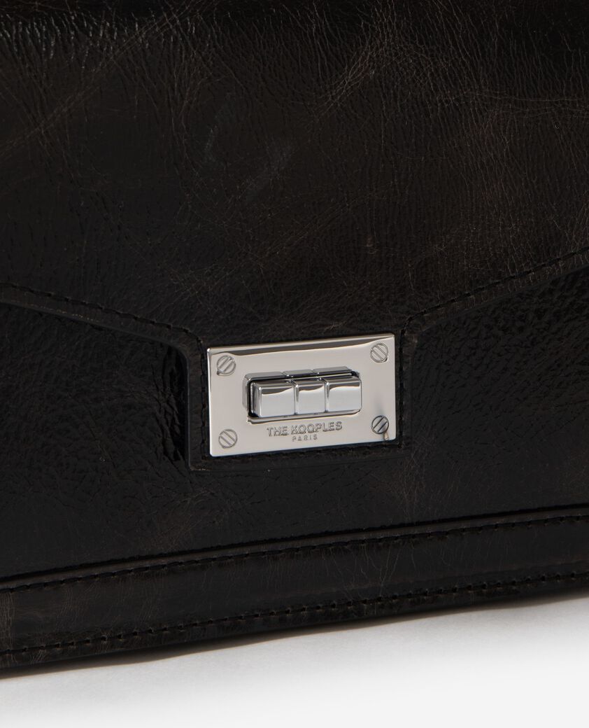 The Kooples WOMEN BROWN emily bag in brown cracked leather