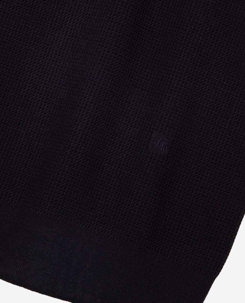 The Kooples HERREN DARK NAVY pullover mit polokragen und rei&szlig;verschluss in marine