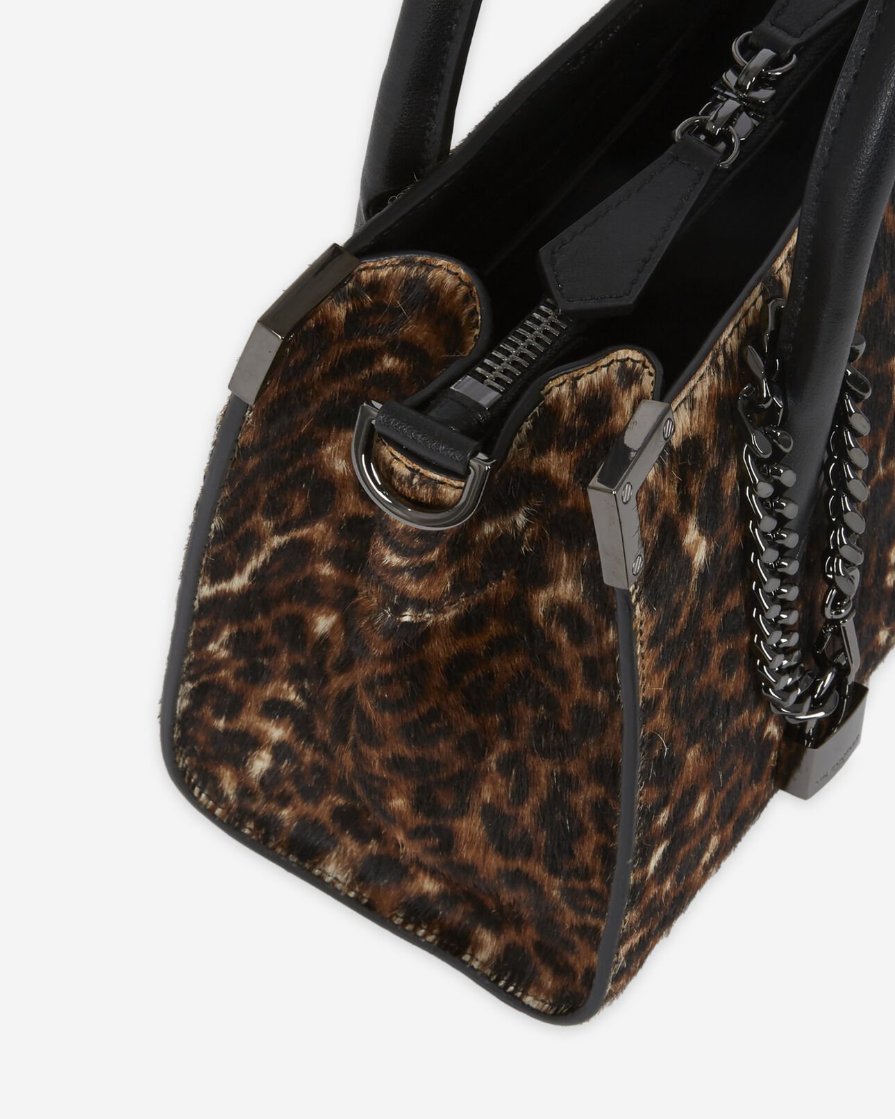 The Kooples FEMME LEOPARD sac ming medium en cuir léopard