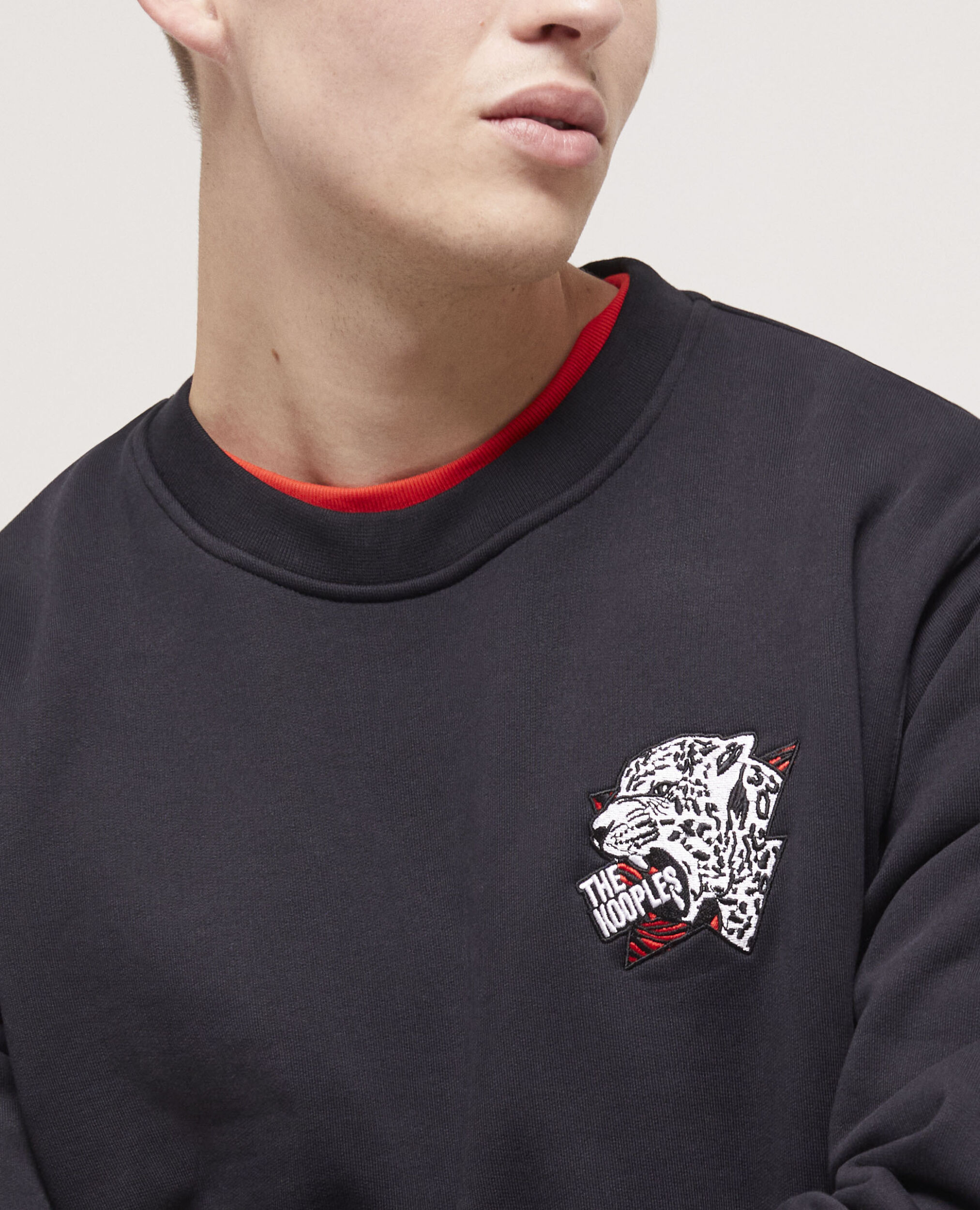 Schwarzes Sweatshirt mit Logo und Tiger-Motiv, BLACK, hi-res image number null
