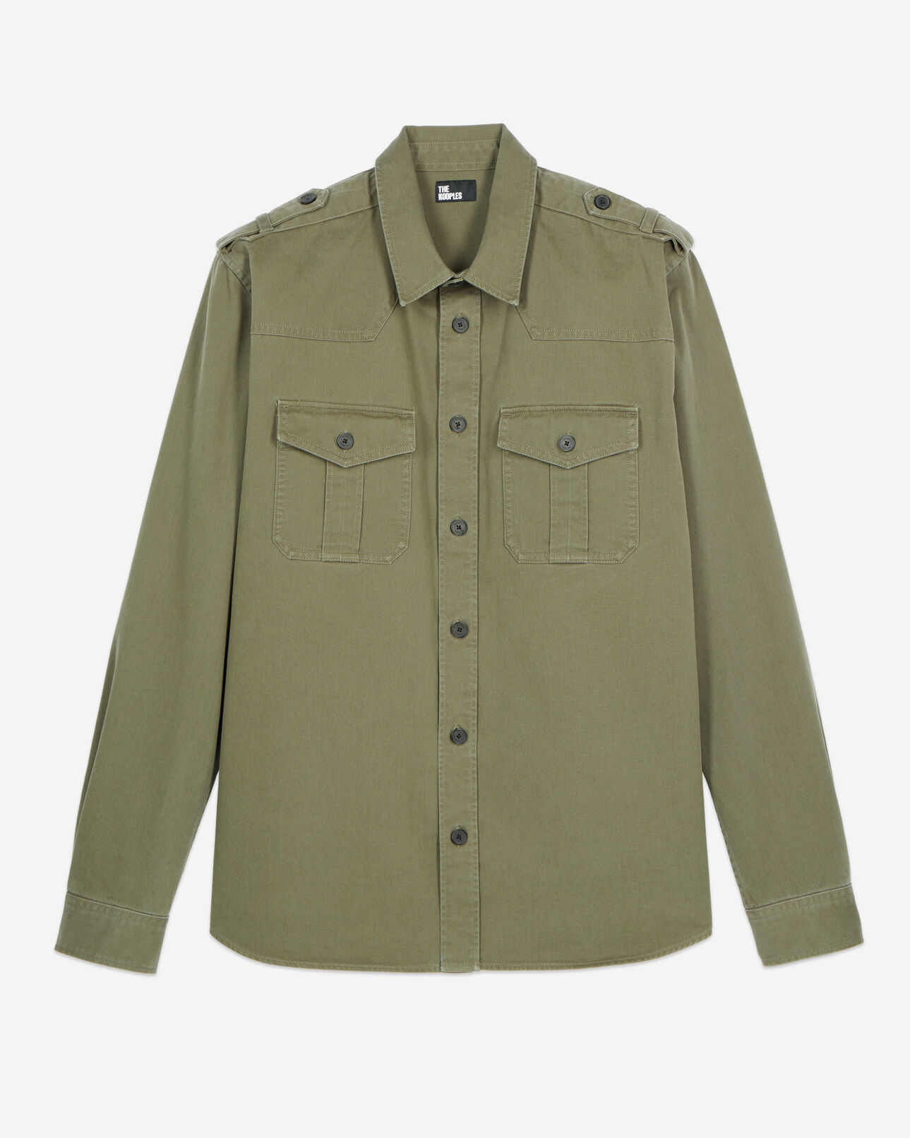 The Kooples MEN OLIVE NIGHT khaki officer style overshirt
