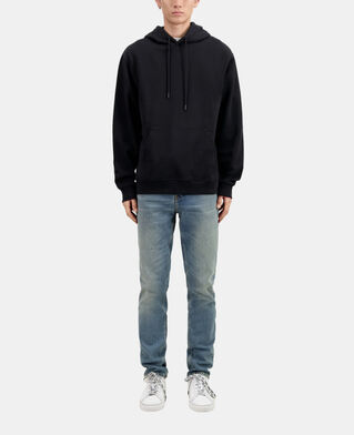 The Kooples MEN BLACK black hoodie with flower skull serigraphy