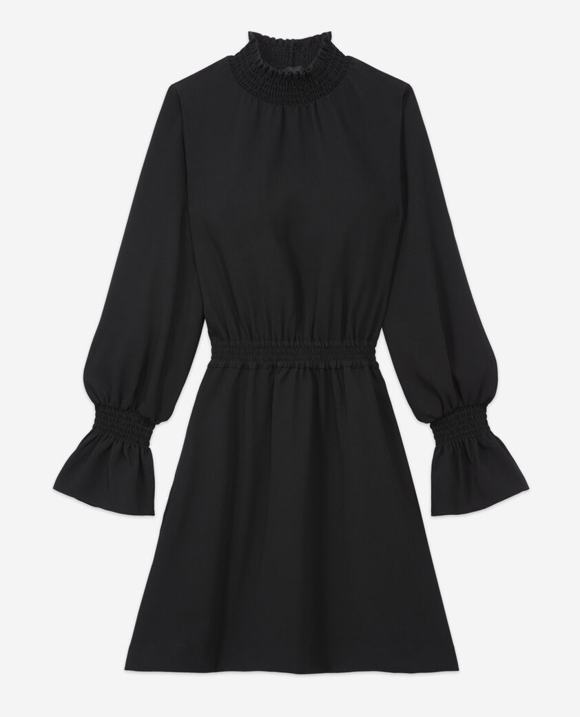 The Kooples FEMME BLACK robe courte à col montant