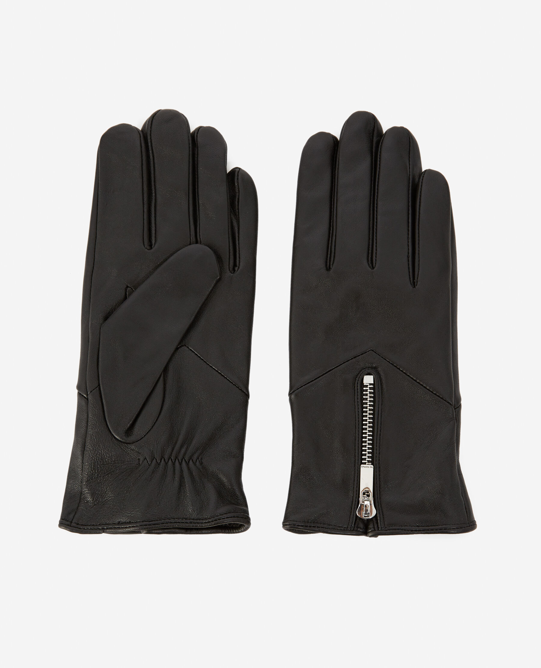 Gants en cuir avec zip