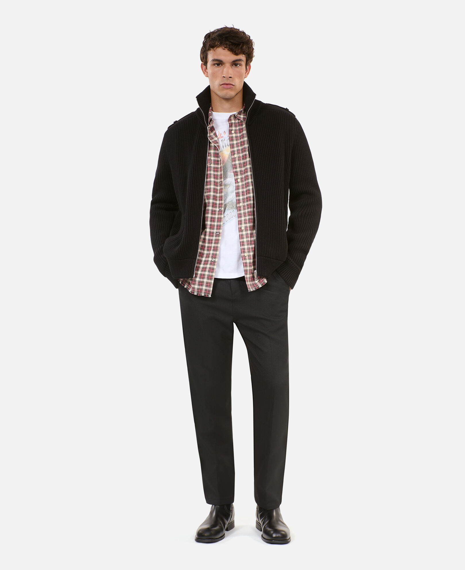 The Kooples HOMBRE BLACK cárdigan algodón negro