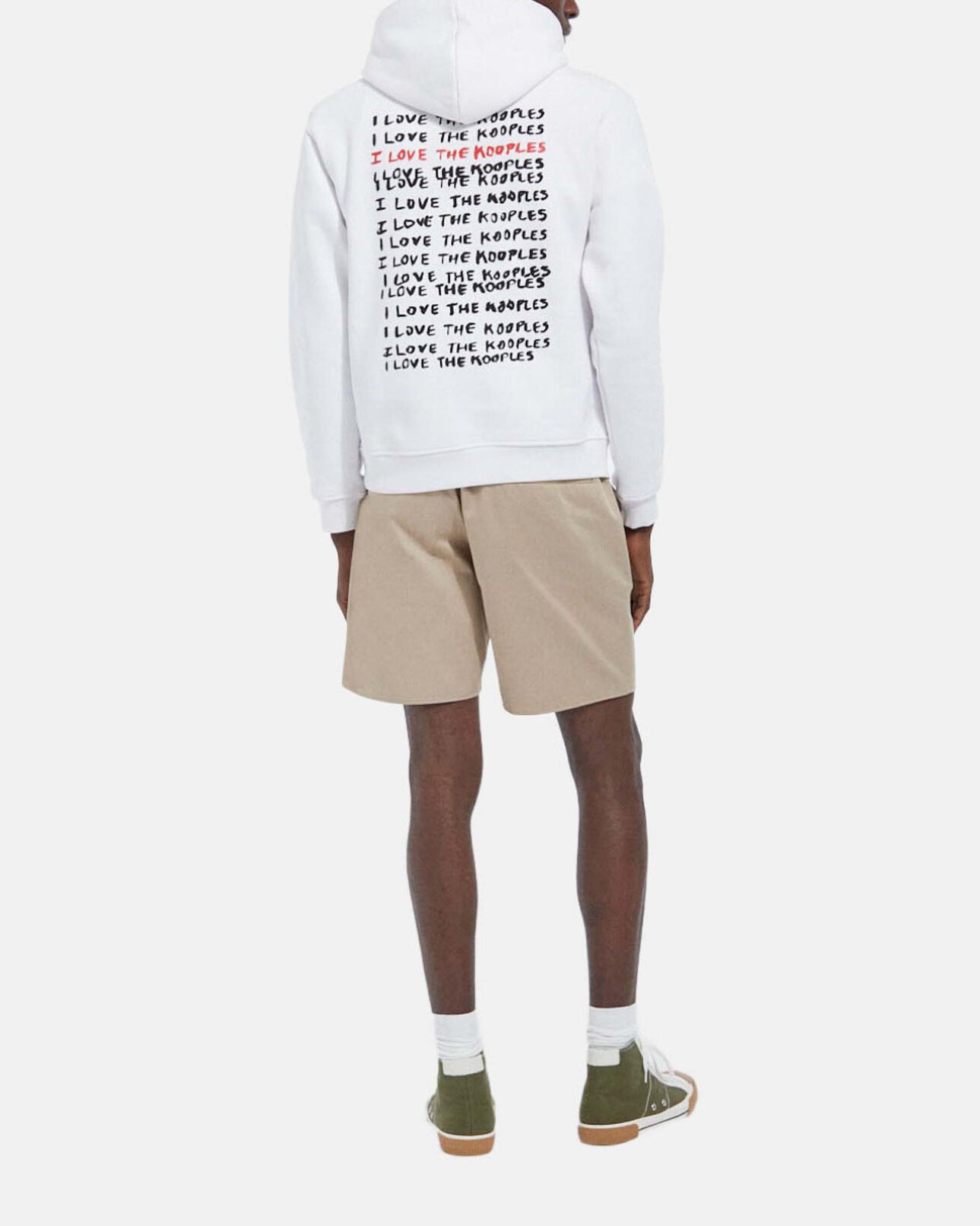 The Kooples HOMME WHITE sweat coton blanc motif love the kooples