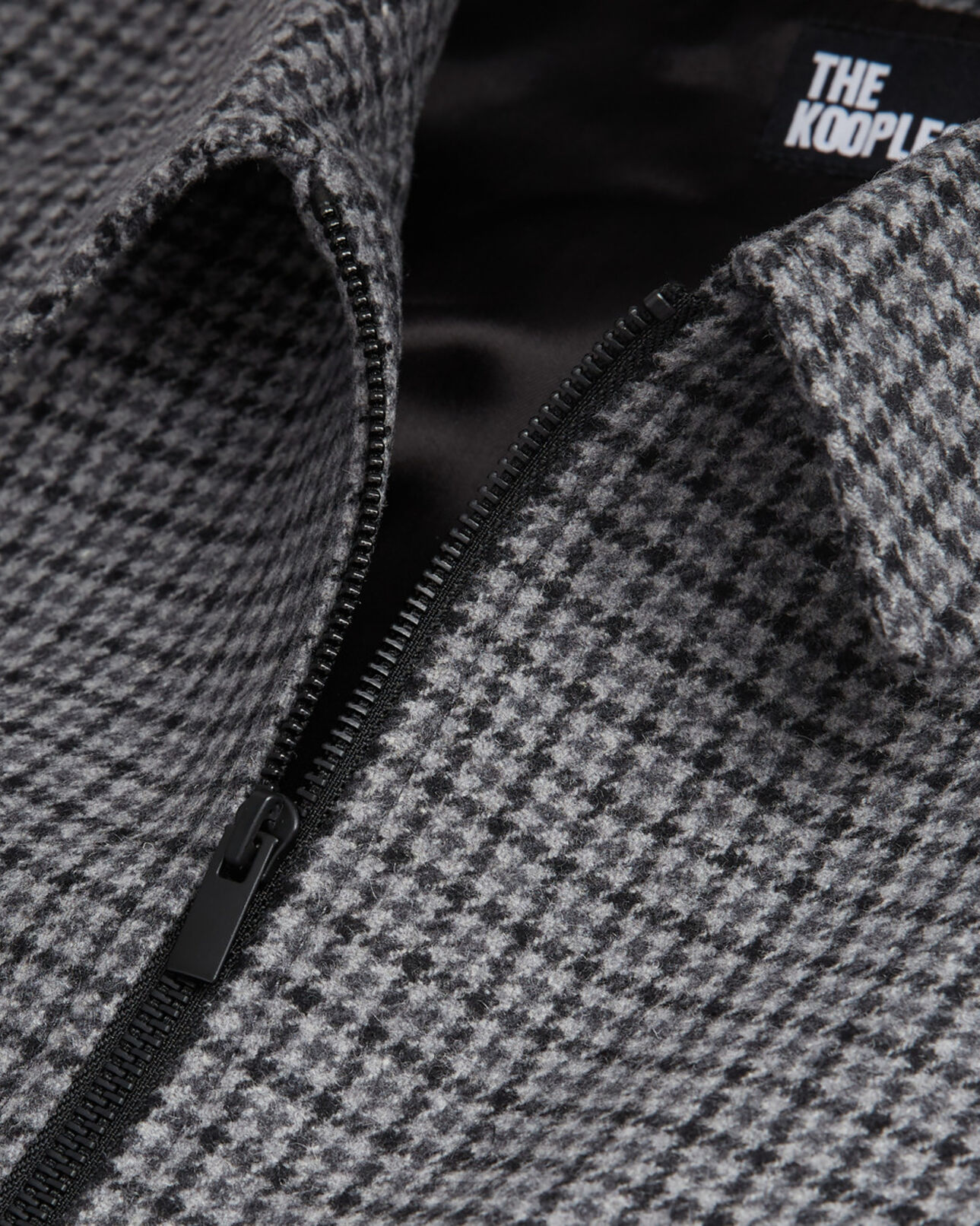 The Kooples HOMME GREY BLACK blouson avec poches en laine à carreaux
