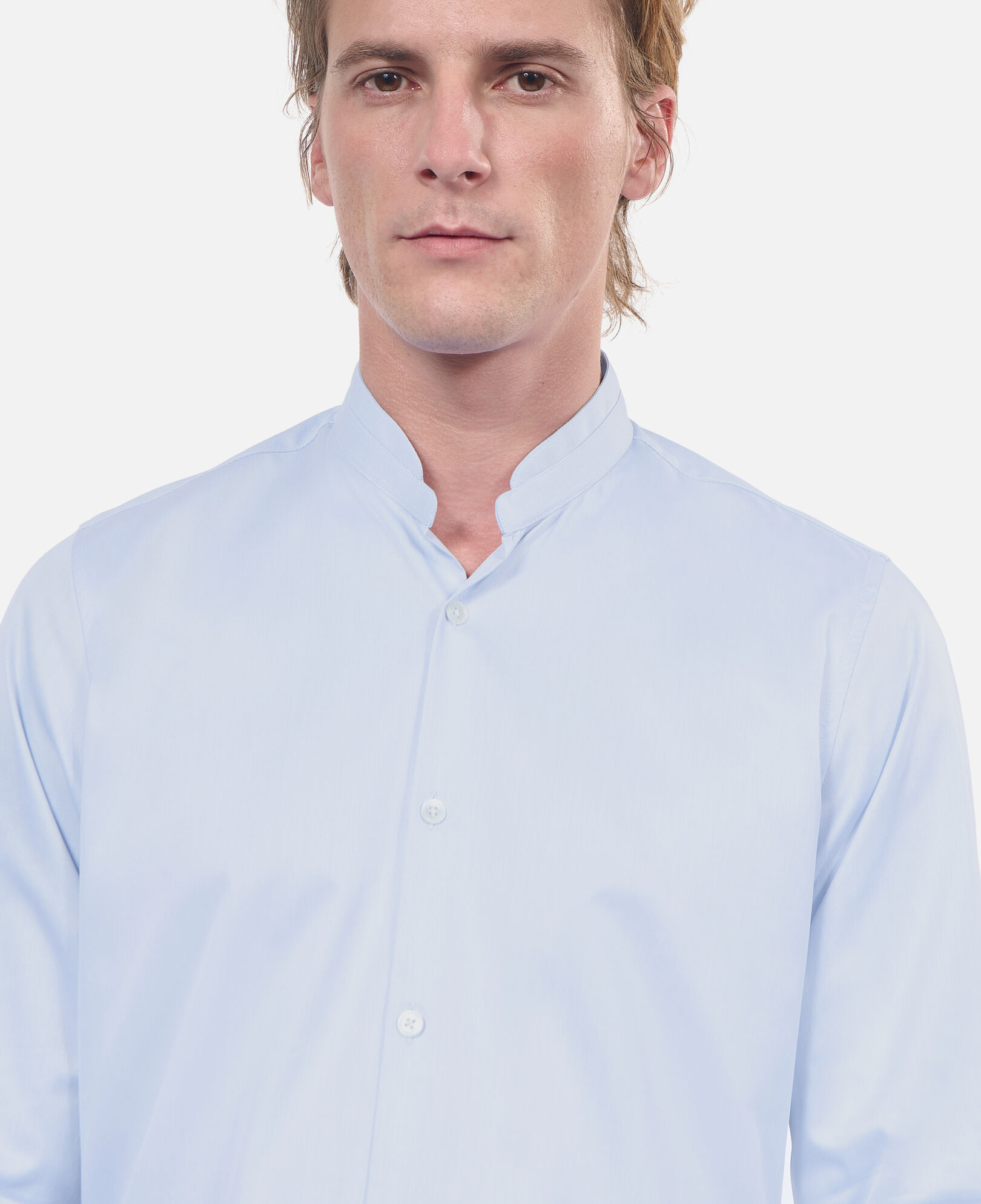 The Kooples MEN LIGHT BLUE blue shirt with officer collar