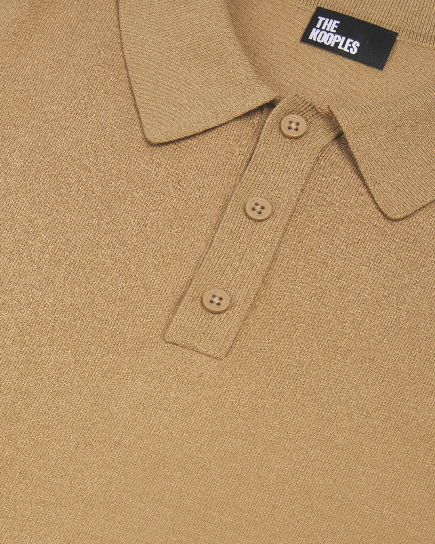 Brown knitted polo t-shirt, BEIGE, hi-res image number null
