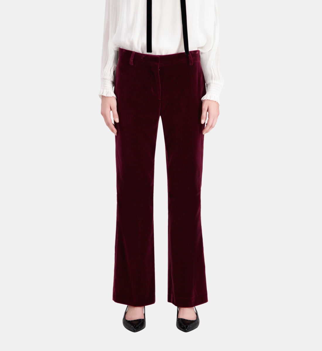 Velvet burgundy pants 2025
