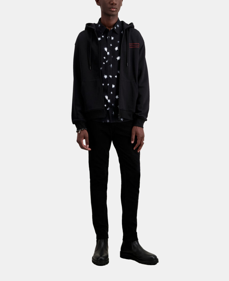 The Kooples HERREN BLACK schwarzes kapuzensweatshirt mit siebdruck x rated