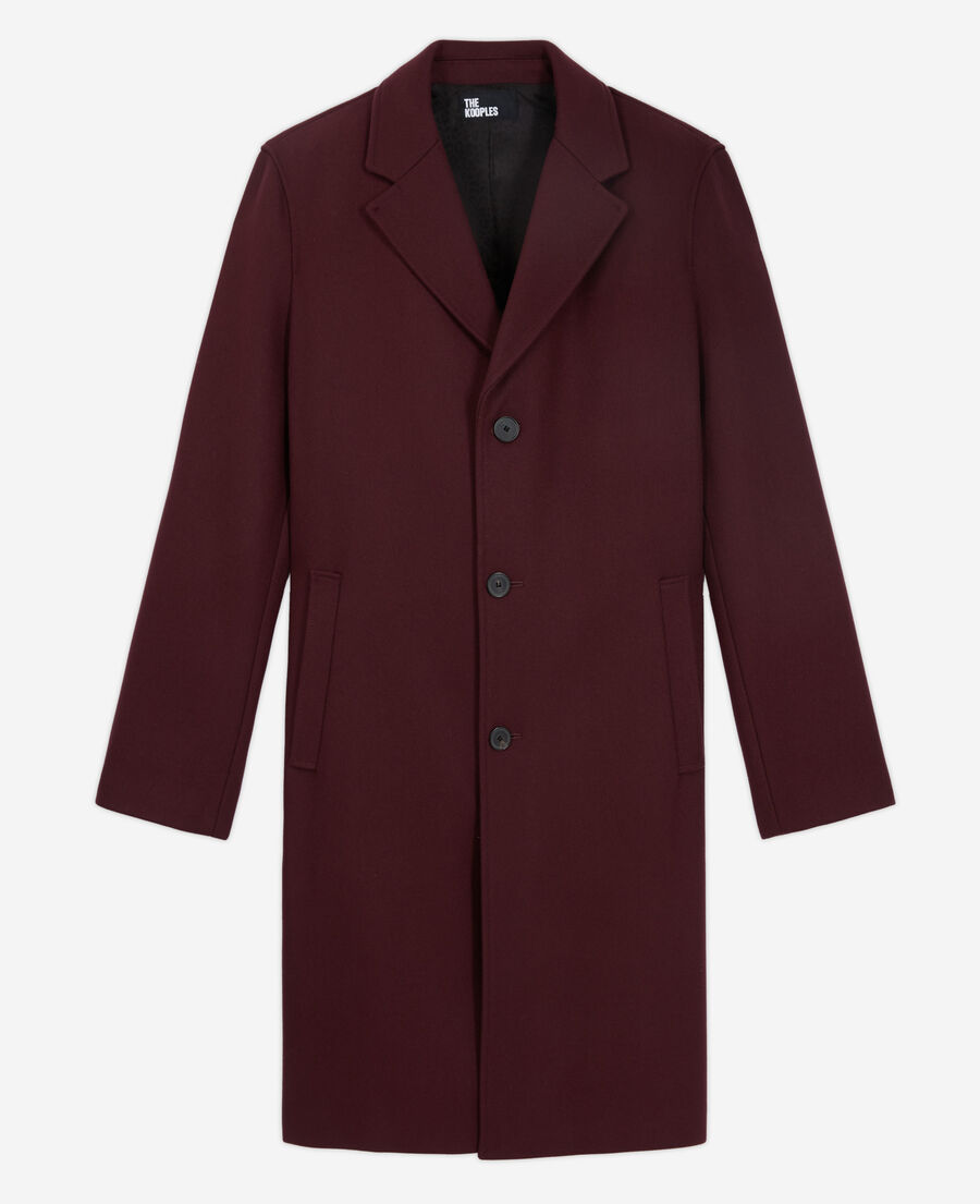 Burgundy wool coat | The Kooples - US