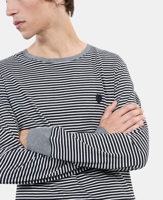 The Kooples H BLACK / WHITE striped long-sleeved t-shirt