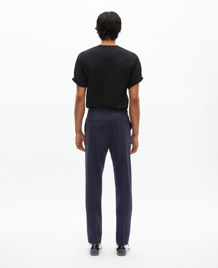 The Kooples MEN NAVY straight elasticated pants in navy wool