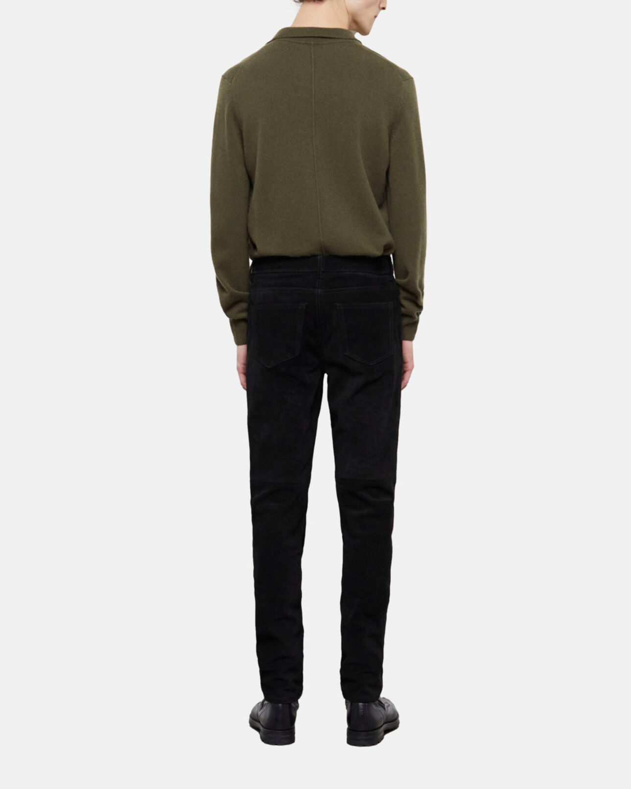 The Kooples MEN BLACK black suede leather pants