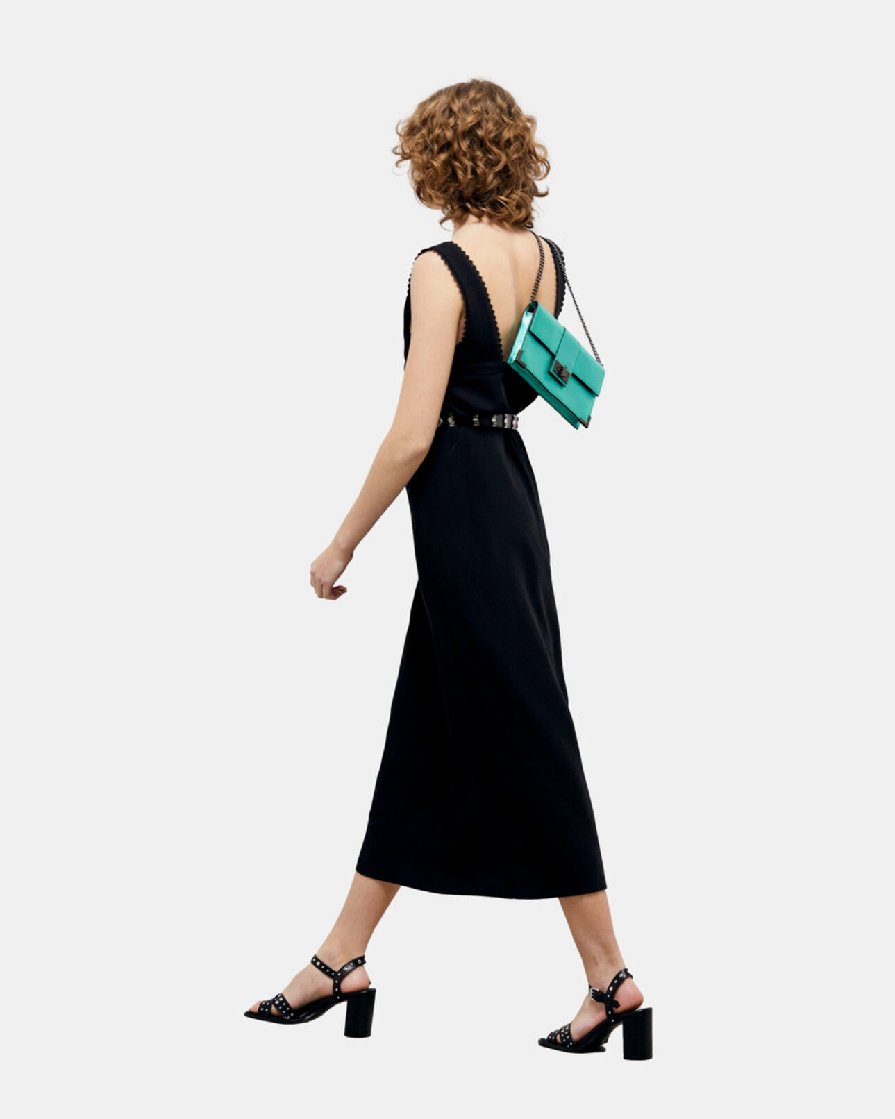 The Kooples MUJER BLACK vestido largo negro