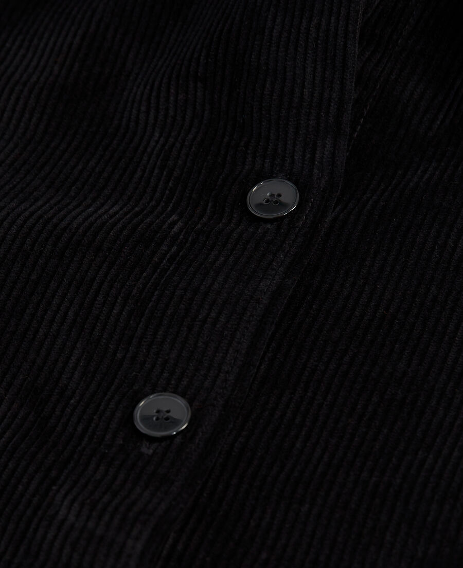 black shirt in corduroy with loose fit