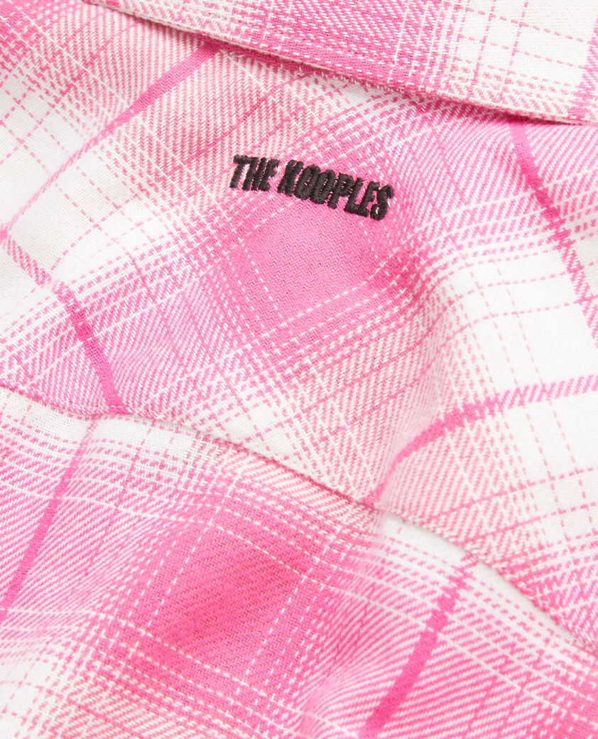 The Kooples FEMME PINK-WHITE surchemise à carreaux blancs et roses