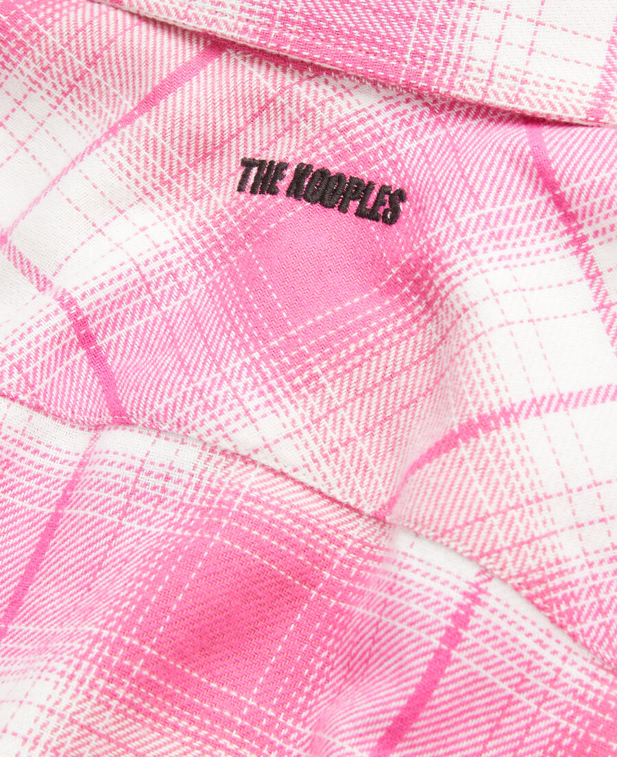 The Kooples F PINK-WHITE white and pink checkered overshirt