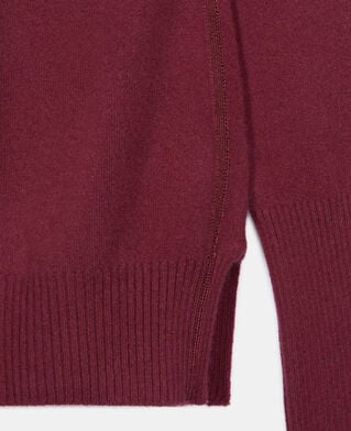 The Kooples WOMEN AUBERGINE burgundy cashmere sweater
