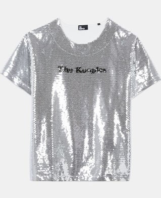 The Kooples F SEQUINS silver sequined t-shirt