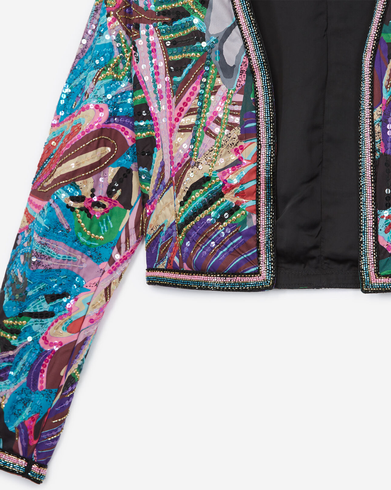 The Kooples FEMME MULTICOLOR veste à imprimé perroquet et paillettes