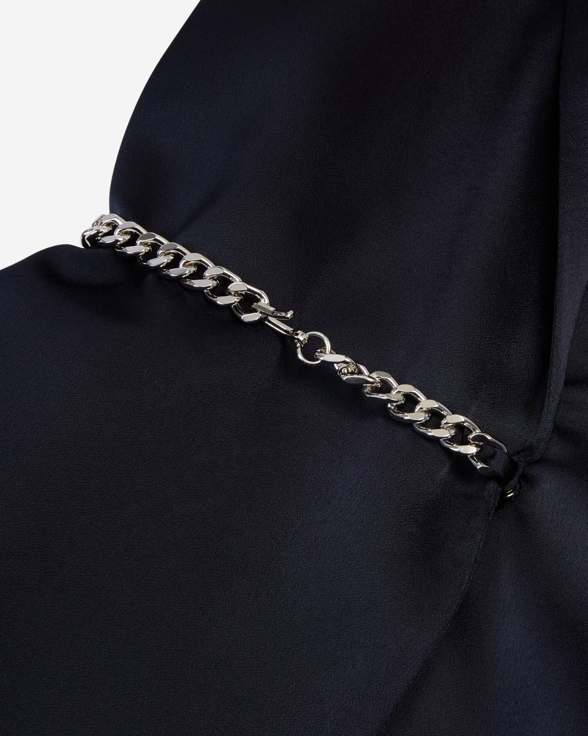 Short navy blue dress with chain The Kooples UK