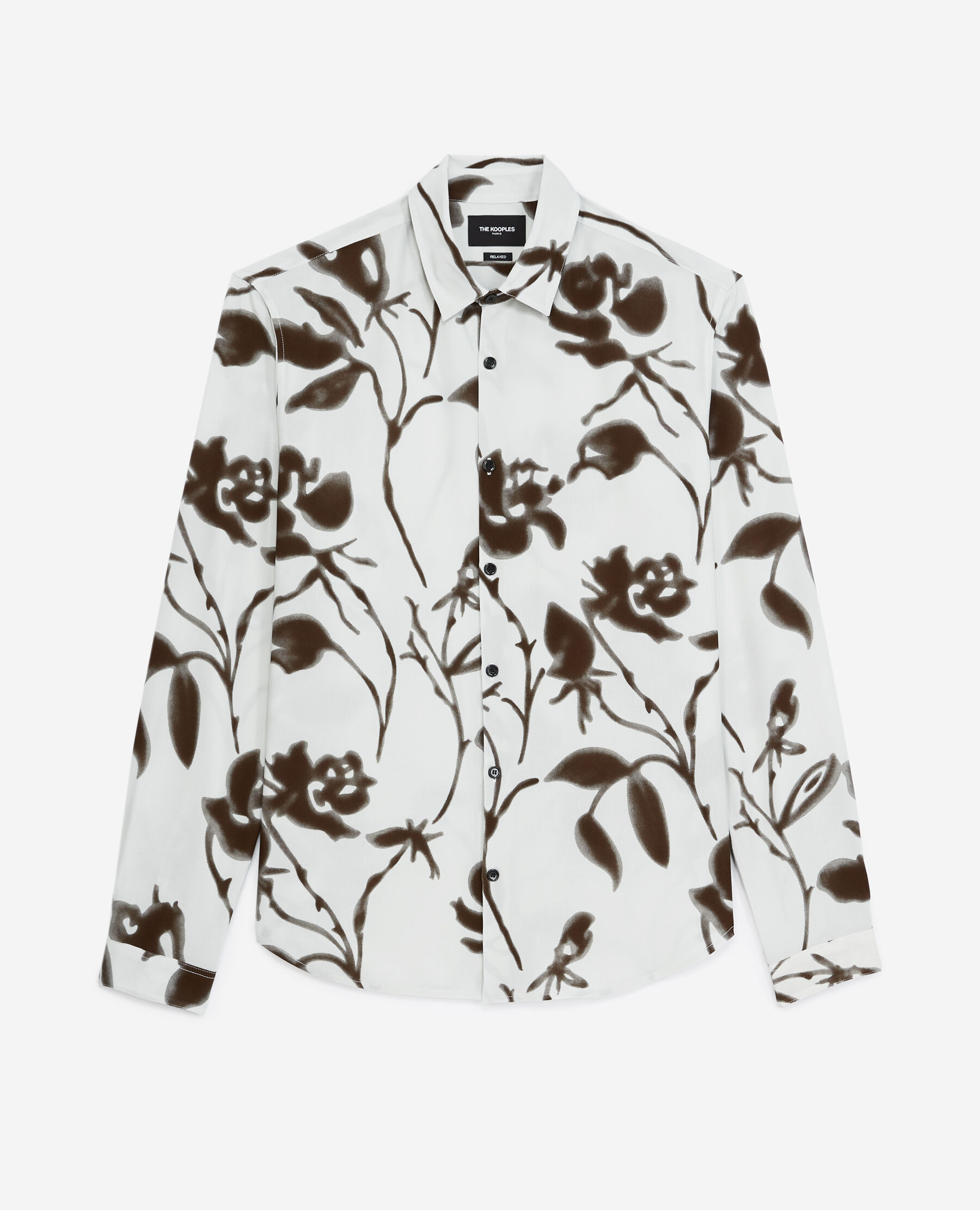Flowing ecru shirt with floral print The Kooples UK