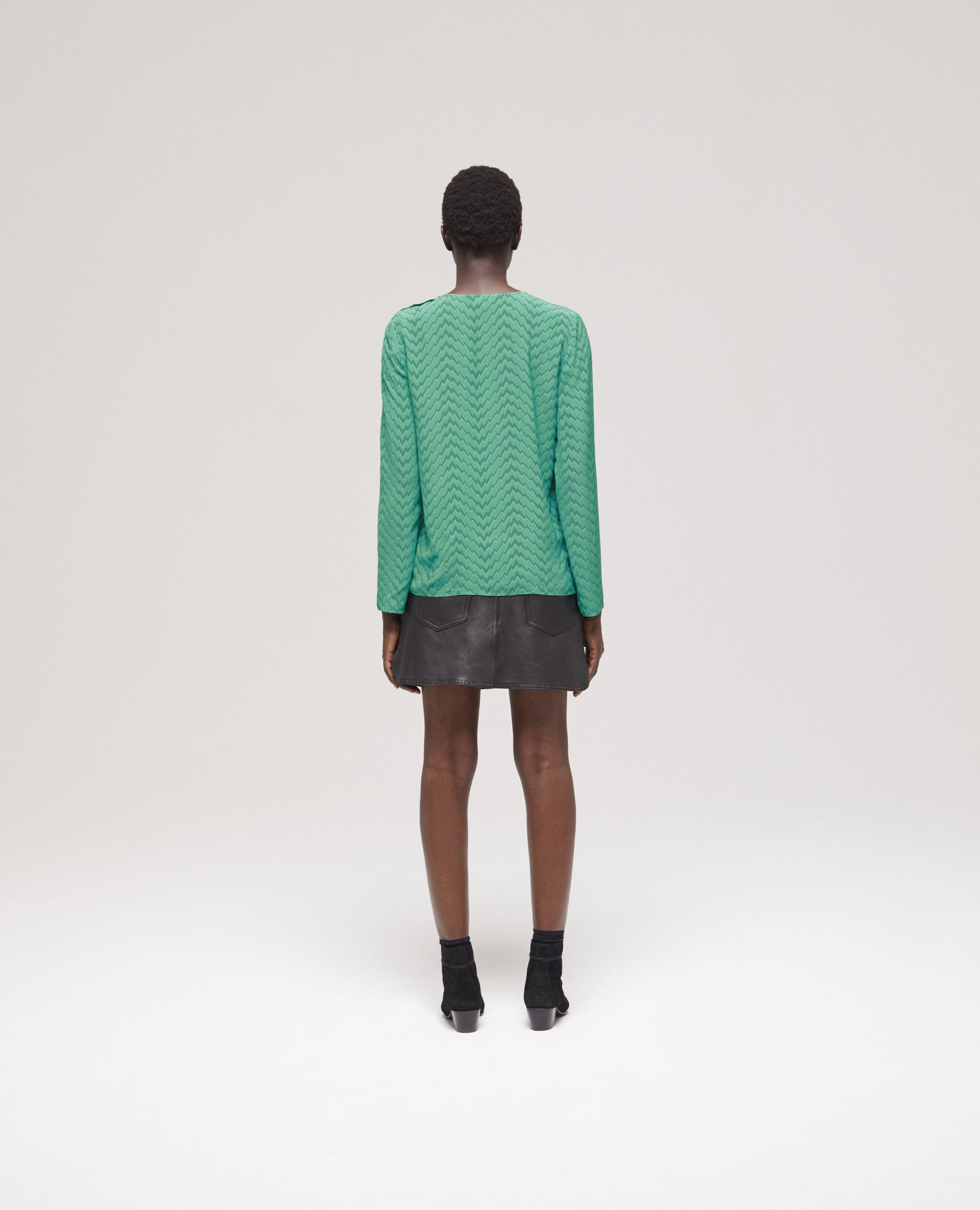 Printed green top, GREEN, hi-res image number null