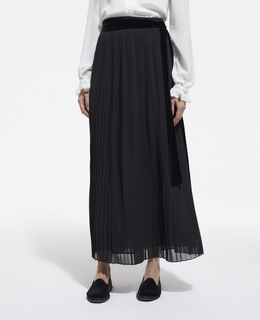 The Kooples WOMEN BLACK long black skirt