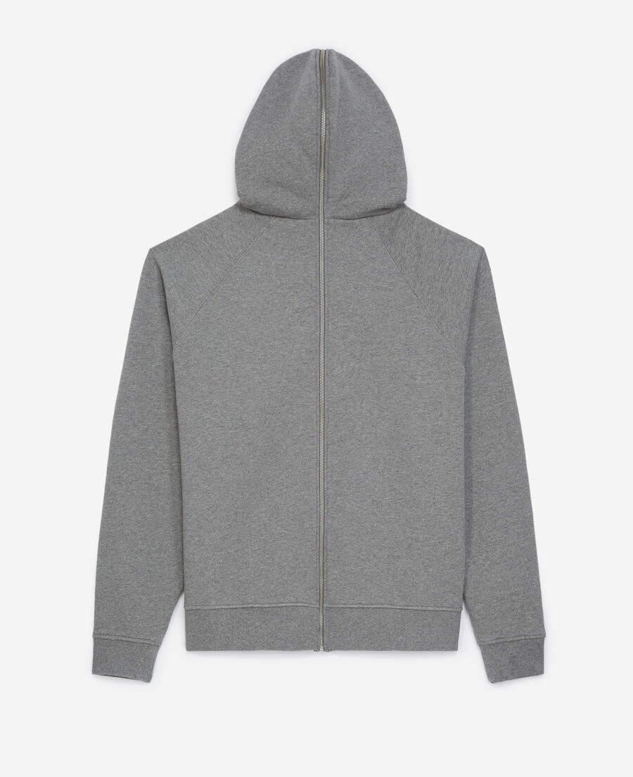 Flecked gray hoodie in cotton with logo